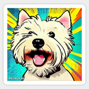 Happy Westie Pop Art Sticker